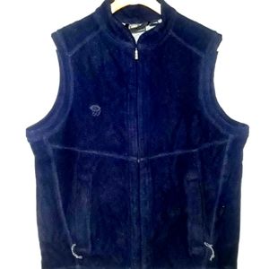 Mountain Hardwear Vest Large Dark Blue 50% Wool Zip Front Outdoors Hiking Jacket